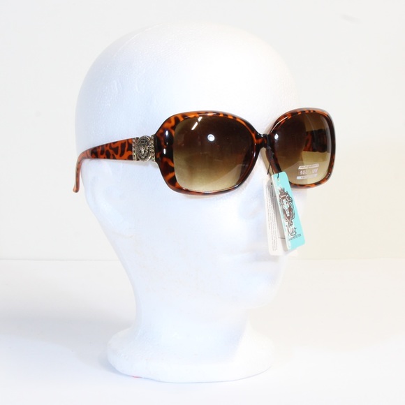 Kleo Women's Brown Gradient Lens Animal Print Butterfly Sunglasses NWT - Picture 2 of 5